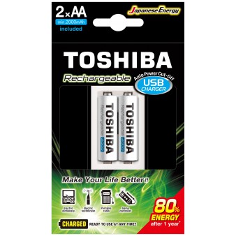 Toshiba Charger AA & AAA (2 batteries AA 2000mAh) - TNHC-6GME2 CB